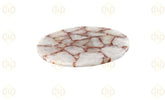 Table en calcite blanche avec cristaux rouges